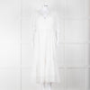 Self-Portrait White Cotton Broderie Anglaise Puff Sleeve Long Dress