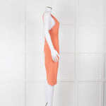 Iro Orange Sleeveless Asymmetric Tie-Up Back Dress
