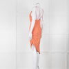Iro Orange Sleeveless Asymmetric Tie-Up Back Dress