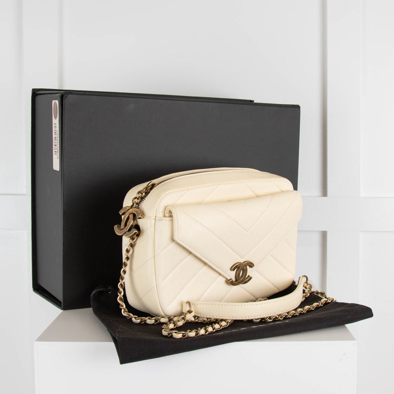 Chanel White Coco Envelope Crossbody