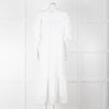 Self-Portrait White Cotton Broderie Anglaise Puff Sleeve Long Dress