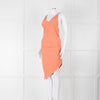Iro Orange Sleeveless Asymmetric Tie-Up Back Dress