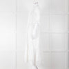 Self-Portrait White Cotton Broderie Anglaise Puff Sleeve Long Dress