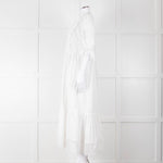 Self-Portrait White Cotton Broderie Anglaise Puff Sleeve Long Dress