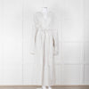 Raey White Grey Pin Stripes Belted Kaftan Dress