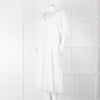 Self-Portrait White Cotton Broderie Anglaise Puff Sleeve Long Dress