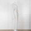 Raey White Grey Pin Stripes Belted Kaftan Dress