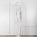 Raey White Grey Pin Stripes Belted Kaftan Dress