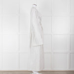 Raey White Grey Pin Stripes Belted Kaftan Dress