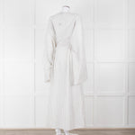 Raey White Grey Pin Stripes Belted Kaftan Dress
