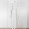 Raey White Grey Pin Stripes Belted Kaftan Dress