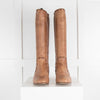 Gucci Brown Woven Whipstitched Leather Boots