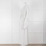 Raey White Grey Pin Stripes Belted Kaftan Dress