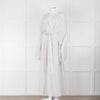 Raey White Grey Pin Stripes Belted Kaftan Dress
