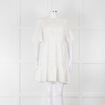 Rebecca Taylor Cream Cotton Lace Short Sleeve Dress