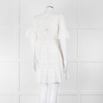 Rebecca Taylor Cream Cotton Lace Short Sleeve Dress