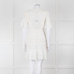 Rebecca Taylor Cream Cotton Lace Short Sleeve Dress