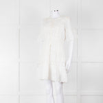 Rebecca Taylor Cream Cotton Lace Short Sleeve Dress