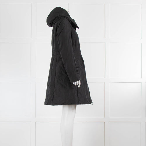 Moncler Black Padded Hooded Down Coat