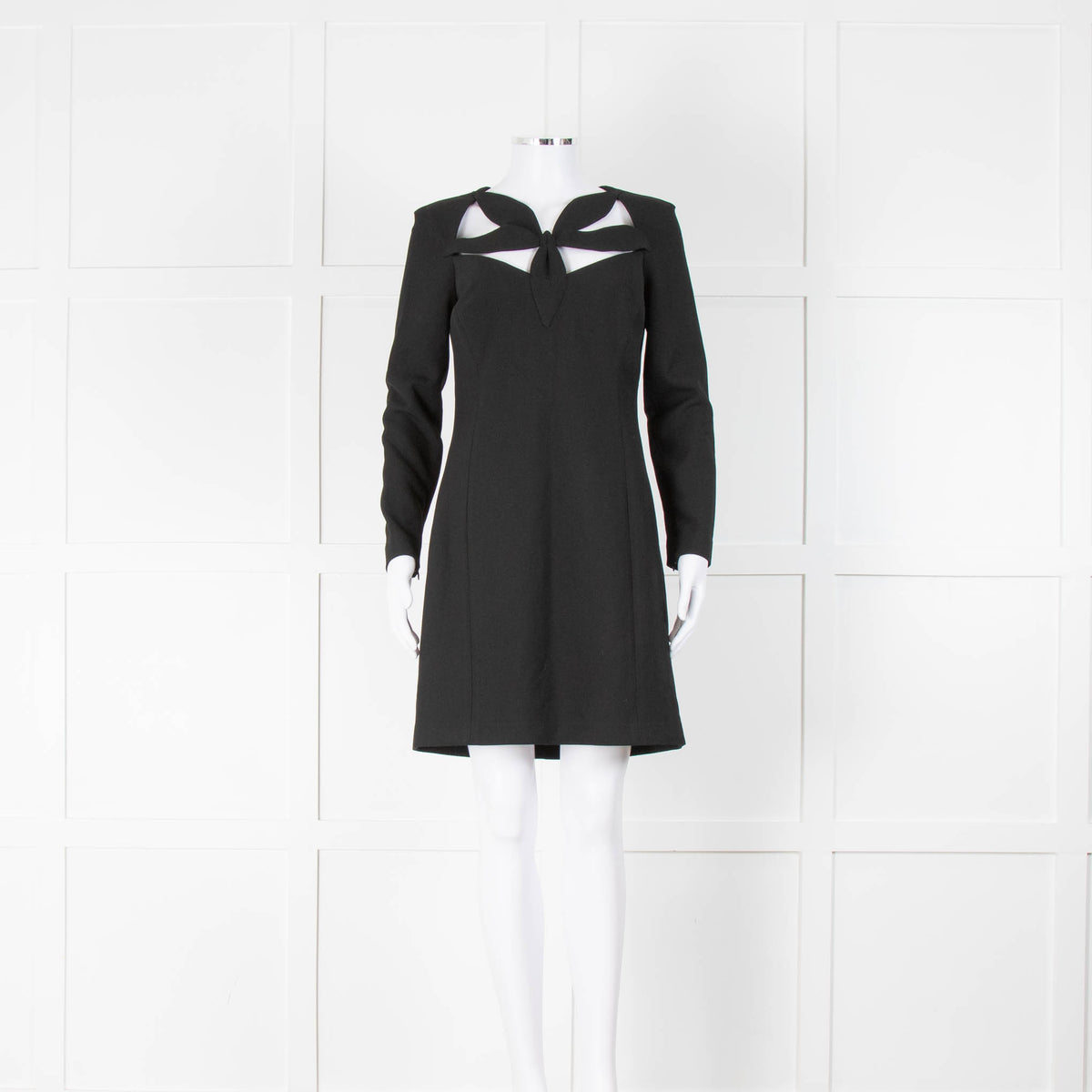 Milly Black Long Sleeve Cut Out Front Mini Dress