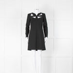 Milly Black Long Sleeve Cut Out Front Mini Dress