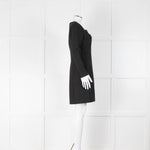 Milly Black Long Sleeve Cut Out Front Mini Dress