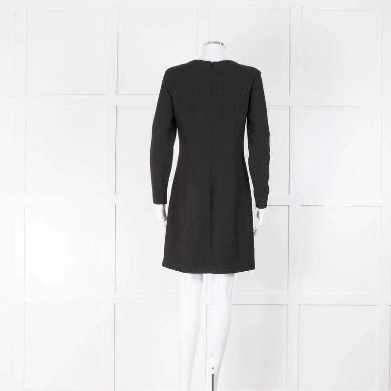 Milly Black Long Sleeve Cut Out Front Mini Dress