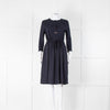 Peserico Navy Blue Dress With Tie Waist
