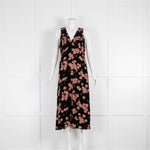 Michael Michael Kors Black Rose Print Velvet Sleeveless Dress