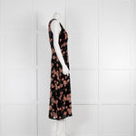 Michael Michael Kors Black Rose Print Velvet Sleeveless Dress