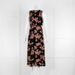 Michael Michael Kors Black Rose Print Velvet Sleeveless Dress