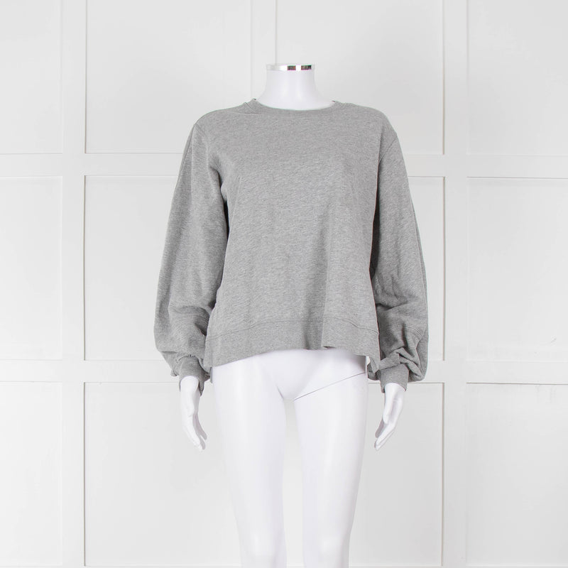 Ganni Grey Logo Sweat Shirt