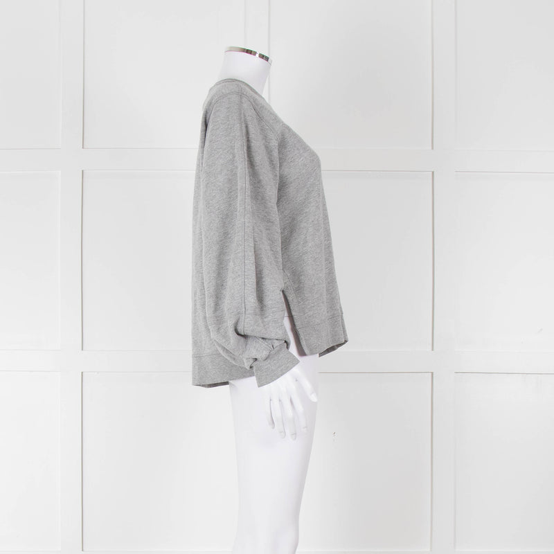 Ganni Grey Logo Sweat Shirt