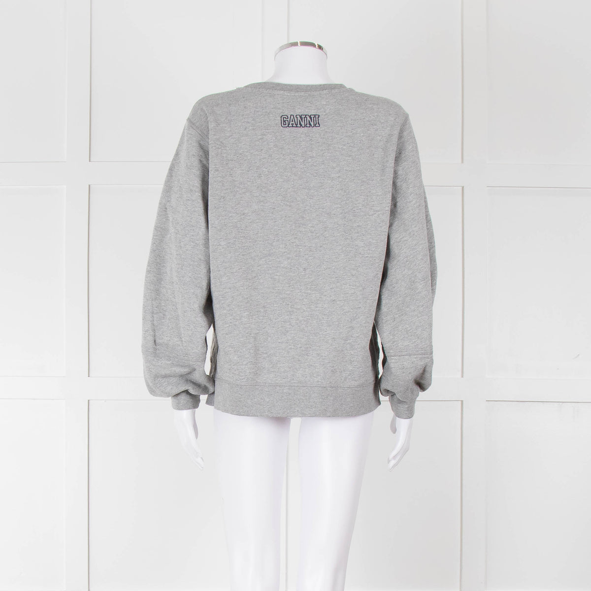 Ganni Grey Logo Sweat Shirt