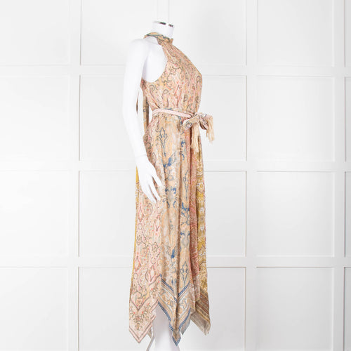 Zimmermann Multi Colour Paisley Print Sleeveless Asymmetric Hem Dress