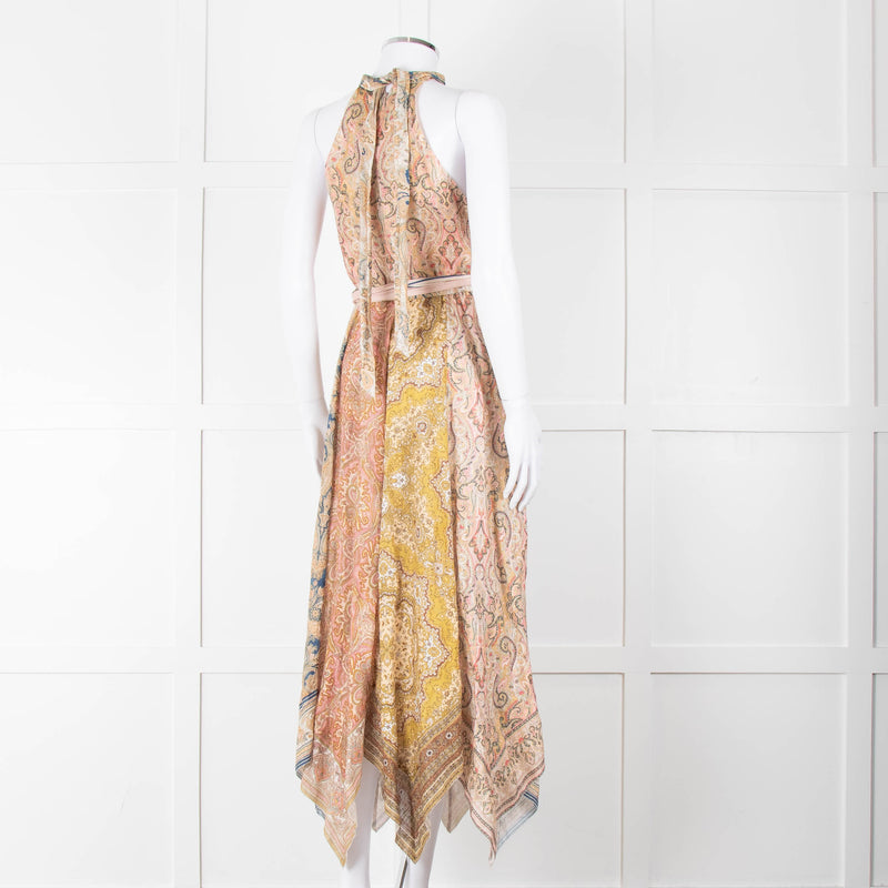 Zimmermann Multi Colour Paisley Print Sleeveless Asymmetric Hem Dress