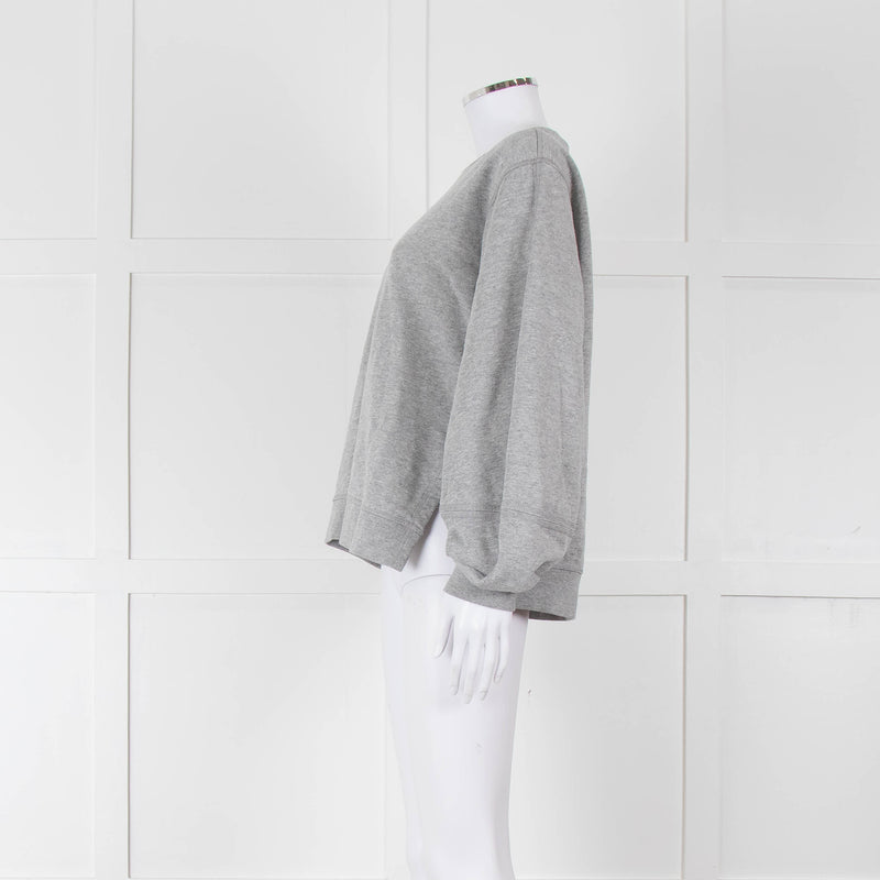 Ganni Grey Logo Sweat Shirt