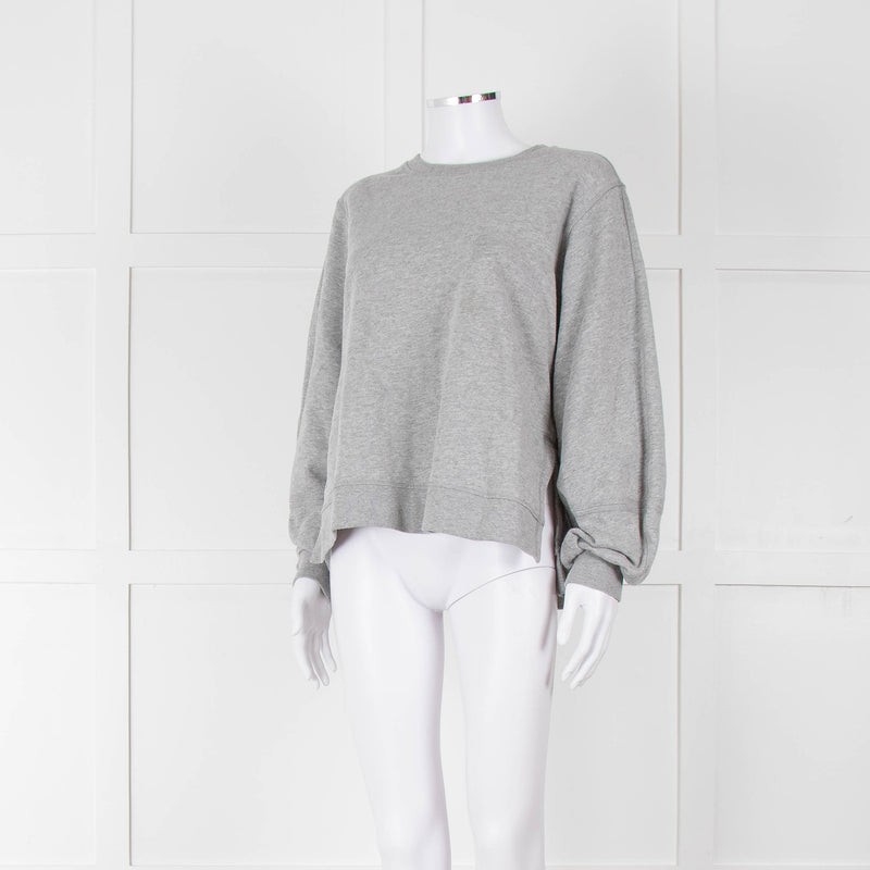 Ganni Grey Logo Sweat Shirt