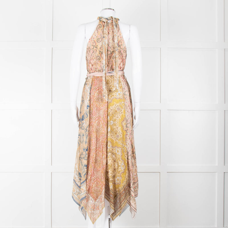 Zimmermann Multi Colour Paisley Print Sleeveless Asymmetric Hem Dress