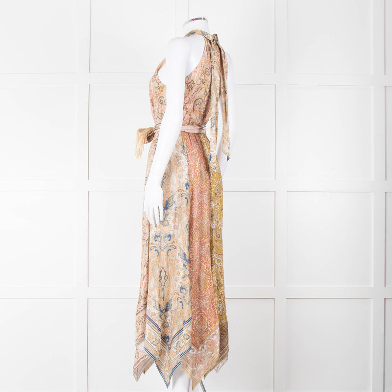 Zimmermann Multi Colour Paisley Print Sleeveless Asymmetric Hem Dress