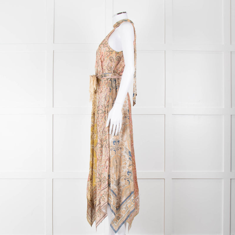 Zimmermann Multi Colour Paisley Print Sleeveless Asymmetric Hem Dress