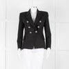Balmain Black Fitted Jacket With Chrome Buttons