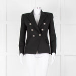 Balmain Black Fitted Jacket With Chrome Buttons