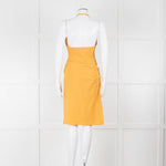 Jacquemus Gold Yellow Halter Fitted 'Le Splash' Dress
