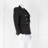 Balmain Black Fitted Jacket With Chrome Buttons