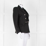 Balmain Black Fitted Jacket With Chrome Buttons