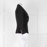 Balmain Black Fitted Jacket With Chrome Buttons