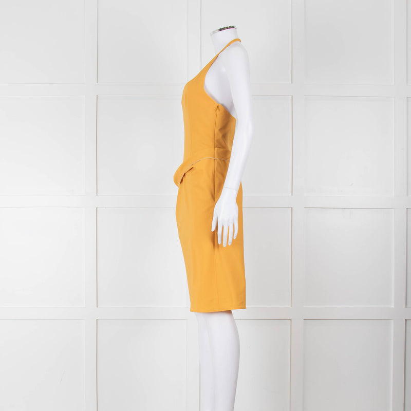 Jacquemus Gold Yellow Halter Fitted 'Le Splash' Dress
