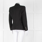 Balmain Black Fitted Jacket With Chrome Buttons