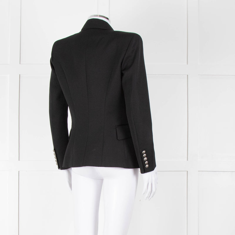 Balmain Black Fitted Jacket With Chrome Buttons